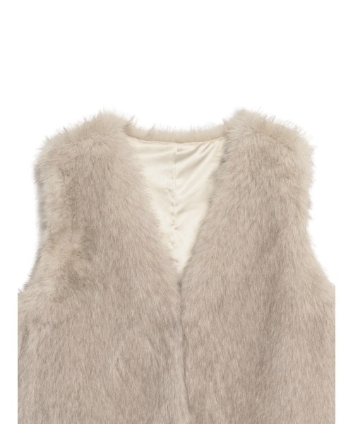 anuans（アニュアンス） ベスト ジレ ショートファーベスト レディース