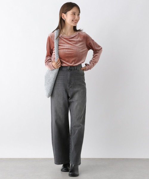 LEPSIM tシャツ Tシャツ ベロア長袖プルオーバー 964241