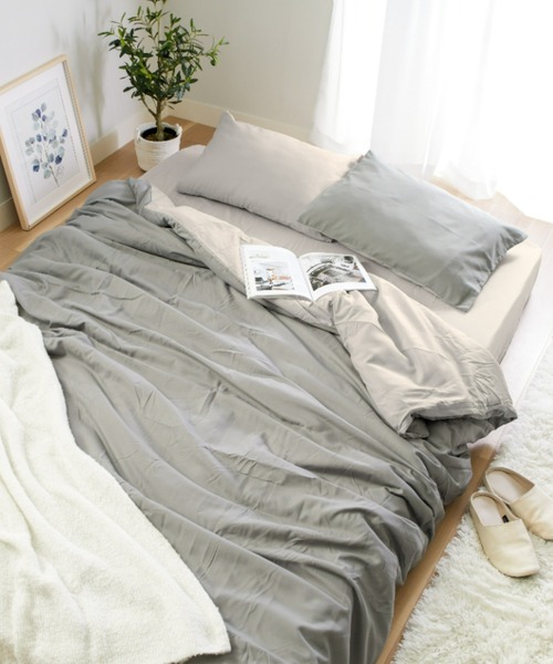 新品未使用　unico Tila 掛け布団カバー 
ダブル　210x190cm iellio ベッド 寝具 バイカラー カラフル 防ダニ ベッドカバー