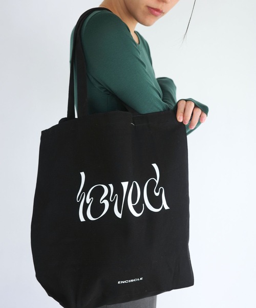 パール付きエコトートバッグ ENCIRCLE エコバッグ 「ENCIRCLE/エンサークル」loved tote