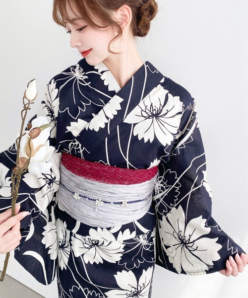 浴衣 浴衣3点セット（ゆかた＋帯2本） レディースの画像