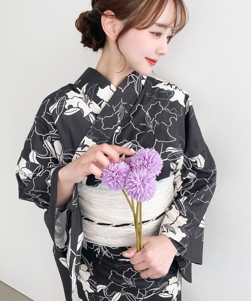 浴衣 浴衣3点セット（ゆかた＋帯2本） レディースの画像