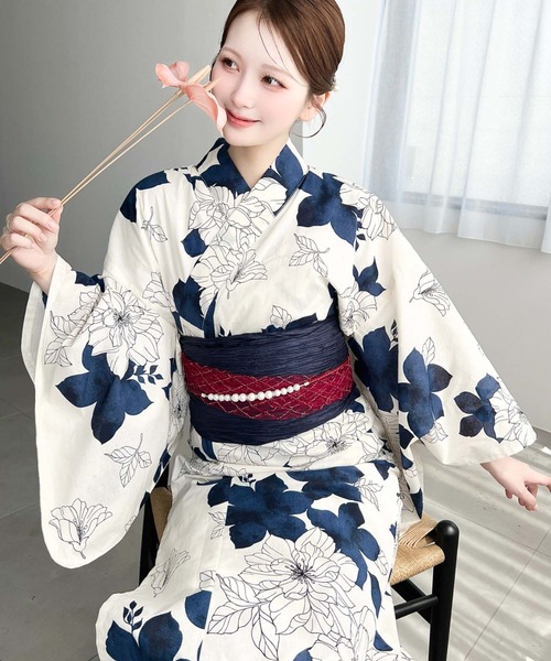新品 三松★すぐ着れる浴衣3点セット 二部式ゆかた 作帯 帯締 ふりふ大正ロマン 新品 三松☆すぐ着れる浴衣3点セット 二部式ゆかた 作帯 帯締 ふりふ