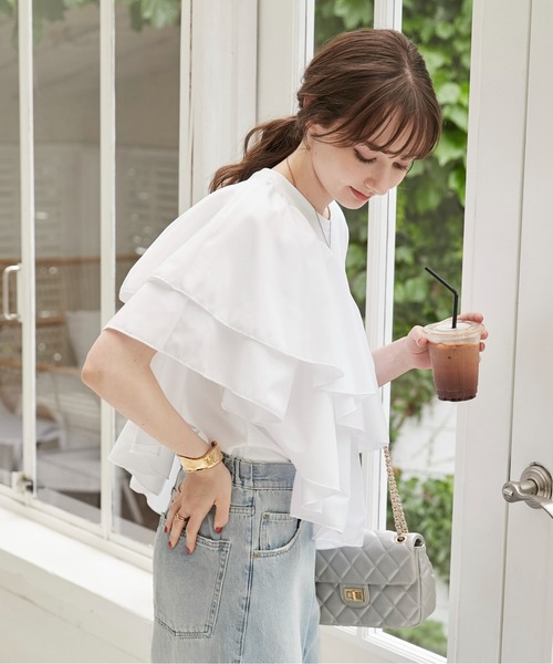【美品】SÉZANE アシンメトリー フリルエッジ シャツ 美品】SÉZANE アシンメトリー フリルエッジ シャツ