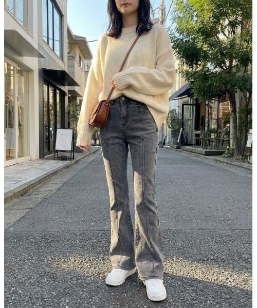 ワイドパンツ ジーンズ デニム デニムパンツ フレアデニムパンツ