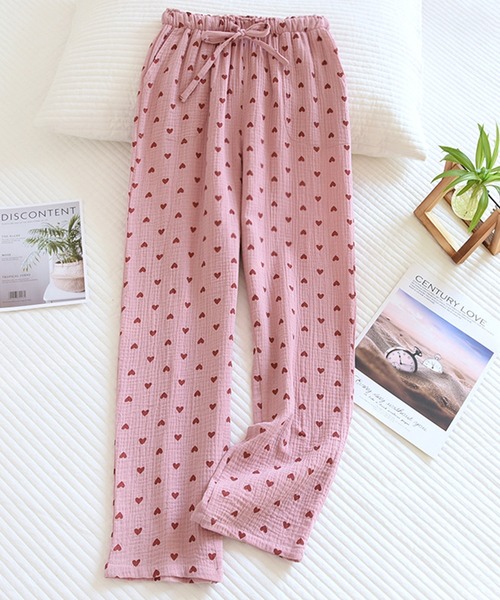 DAY CLOSET パジャマ ルームウェア レディース 小粒ハートのコットン  