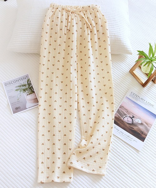 DAY CLOSET パジャマ ルームウェア レディース 小粒ハートのコットン