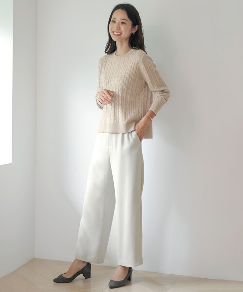 ニット セーター 「洗える」WOOL BLEND AIR クルーネック ニット レディース ニット セーター 「洗える」WOOL BLEND AIR クルーネック