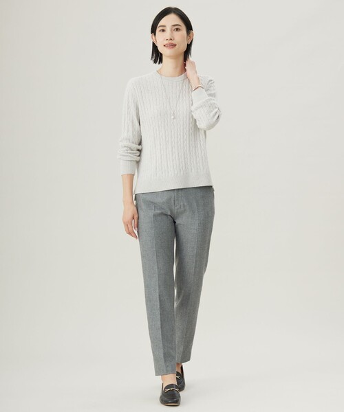 ニット セーター 「洗える」WOOL BLEND AIR ハイネック ニット レディース ニット セーター 「洗える」WOOL BLEND AIR クルーネック