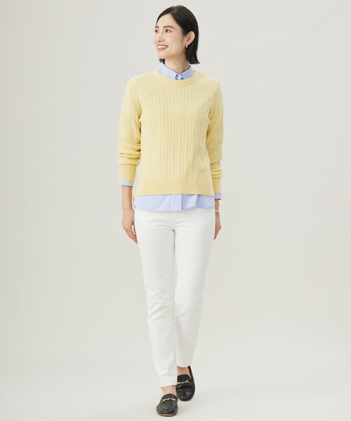 ニット セーター 「洗える」WOOL BLEND AIR クルーネック