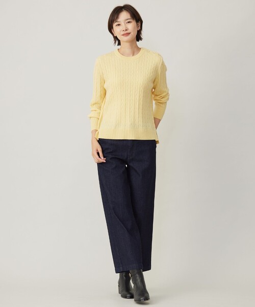 ニット セーター 「洗える」WOOL BLEND AIR クルーネック