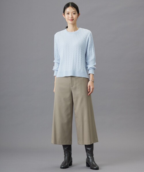 ニット セーター 「洗える」WOOL BLEND AIR クルーネック