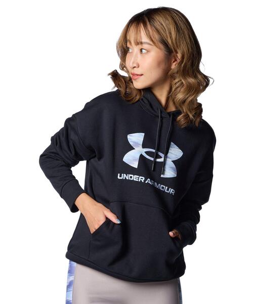 トレーナー スウェット UAライバルフリース プリント プルオーバー フーディー（トレーニング/レディース） レディース UNDER ARMOUR トレーナー スウェット UAライバルフリース