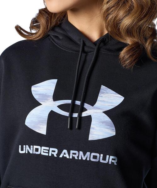 トレーナー スウェット UAライバルフリース プリント プルオーバー フーディー（トレーニング/レディース） レディース UNDER ARMOUR トレーナー スウェット UAライバルフリース