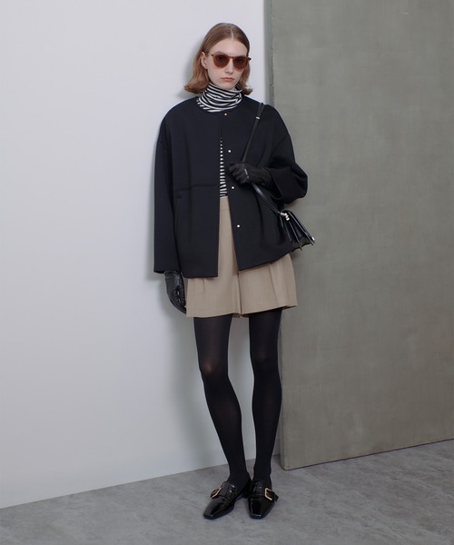 美品　allureville24AW ウール　ショートパンツ　黒　ブラック allureville（アルアバイル） パンツ ヴィスコースウールショート