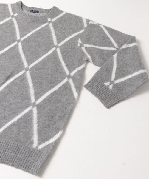 ITEMS URBANRESEARCH セーター ニット ラインダイヤ クルーネック 