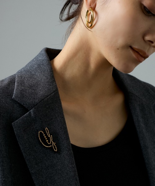 SALON adam et rope' ブローチ 刺繍ワッペンブローチ「Y
