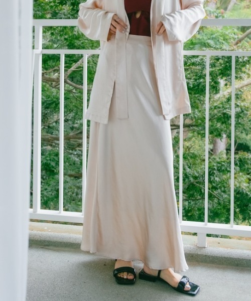 sahara スカート Silky Satin Skirt/シルキーサテンスカート