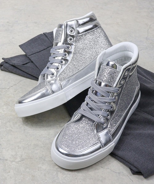 限定カラー‼️Acne Studios シルバー ハイカットスニーカーキラキラ LOVEHUNTER（ラブハンター） スニーカー LOVE HUNTER/ラメ グリッター