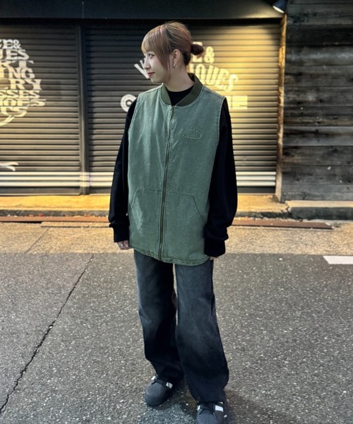 ATMARK ベスト ジレ 「フリーサイズ / UNISEX 」ピグメント AMKロゴ 