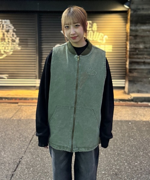 ベスト ジレ 「SG」デニム総柄ロゴベスト レディース メンズ Levi's ベスト ジレ Levi's/リーバイス デニム ダークインディゴ