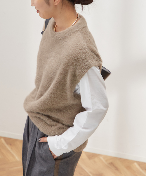 「journal standard L'essage」 半袖ニット FREE ネイビー レディース journal standard L'essage 「journal L'essage」 半袖ニット