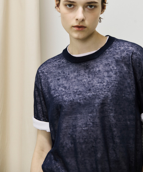 tシャツ unfil アンフィル / high-count linen oversized knit-Tee ハイカウントリネンオーバーサイズニットT unfil tシャツ アンフィル / high-count linen oversized knit