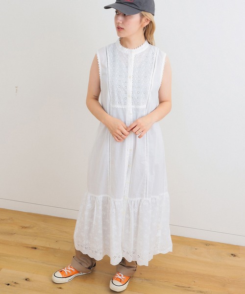 BEAMS BOY ワンピース カットワーク ノースリーブ : ZOZOTOWN