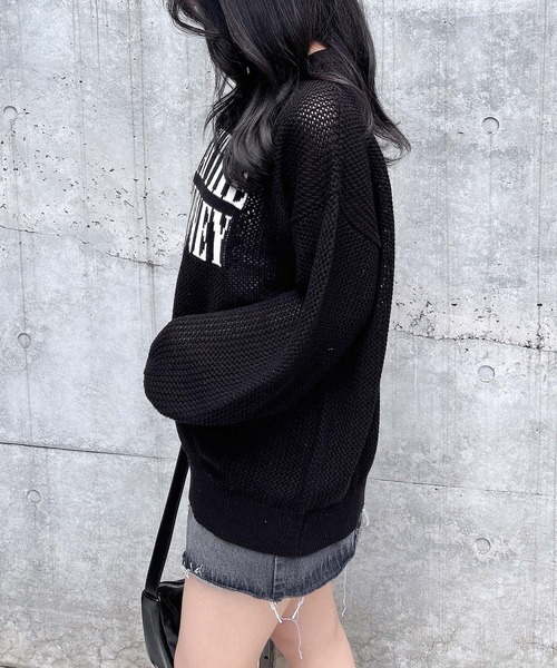 売れ筋商品|||ドライコーン ニット&セーター レディース アウター IMENY - Jumper - black INGNI ニット セーター アソートロゴメッシュニット レディース