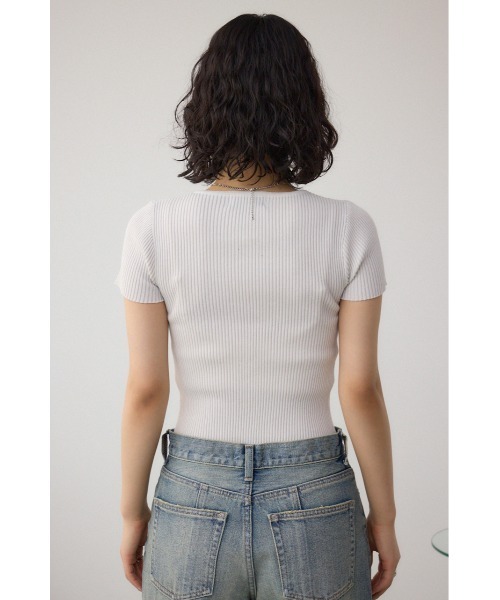 AZUL BY MOUSSY カーディガン Wジップショートスリーブ配色リブ