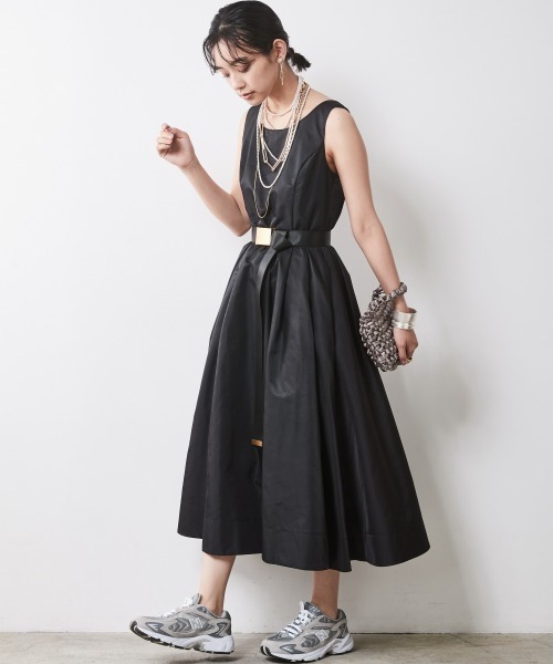 CHIC STYLE 「CHIC STYLE」 ノースリーブワンピース 5L ブラック
