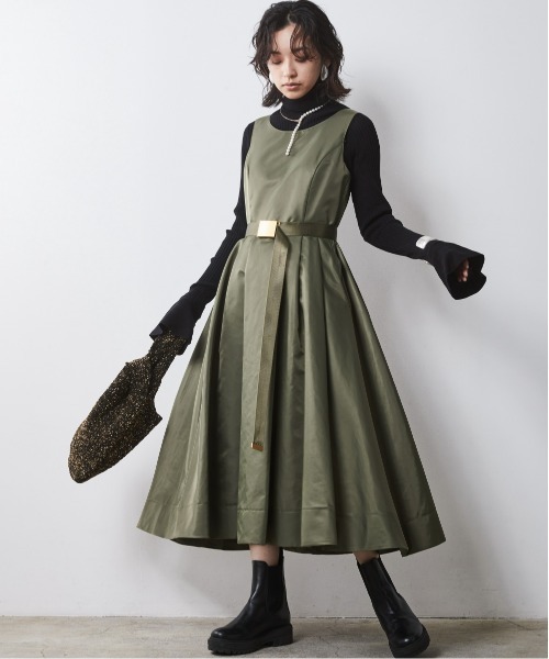 【関税込み】BOSS ブラック ノースリーブ ミディアムワンピース CHIC STYLE 「CHIC STYLE」 ノースリーブワンピース 5L ブラック