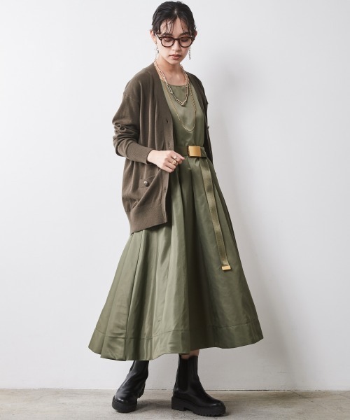 CHIC STYLE 「CHIC STYLE」 ノースリーブワンピース 5L ブラック