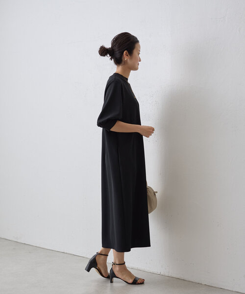 2025SS ビアズリー 袖パフワンピース ブラック BEARDSLEY ワンピース ソデパフワンピース : ZOZOTOWN Yahoo!店