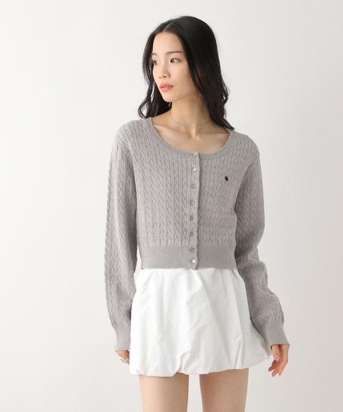 POLO BCS ケーブルニットカーディガン アイボリー Heather Heather カーディガン 「POLO BCS(ポロ・ビーシーエス