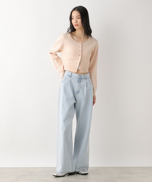 POLO BCS ケーブルニットカーディガン アイボリー Heather Heather カーディガン 「POLO BCS(ポロ・ビーシーエス
