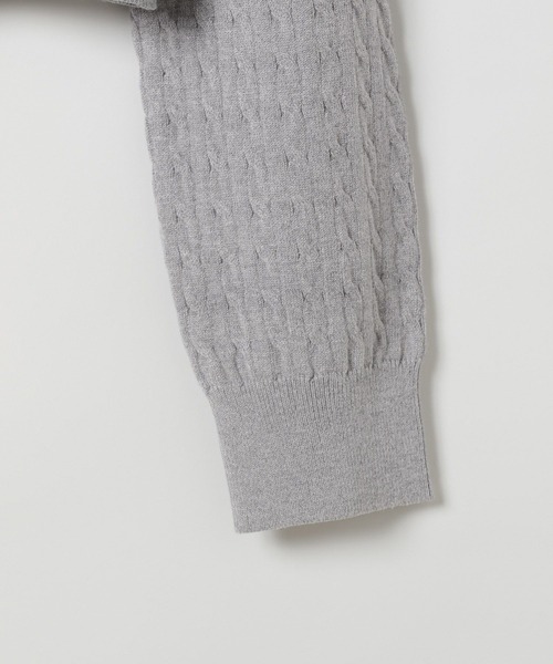 ピヨ子　　STARDUSTニットスキッパーカーデ　ヘザーグレー Heather（ヘザー）の「オフショルZIPニットカーディガン 105331