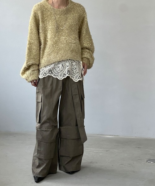 「chuclla」 長袖ニット FREE ブラック レディース_画像3