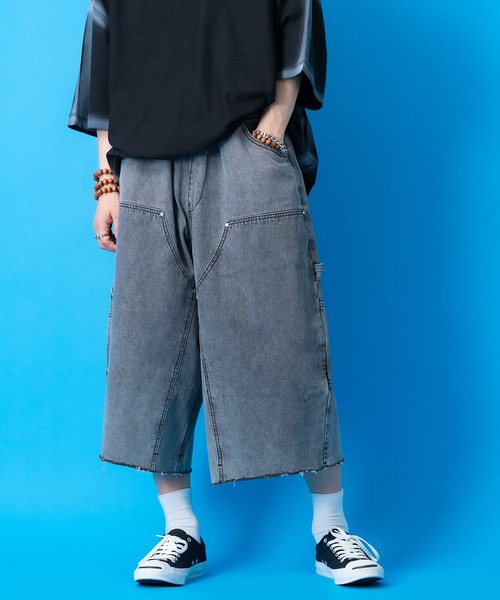 ジーンズ a.p.o.v. ダブルニーデニムスーパーワイドペインターハーフ