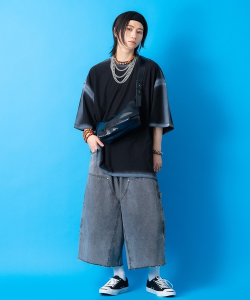 ジーンズ a.p.o.v. ダブルニーデニムスーパーワイドペインターハーフ