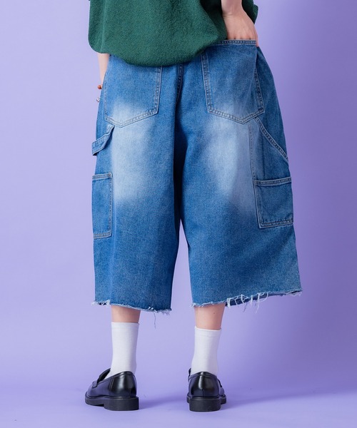 ジーンズ a.p.o.v. ダブルニーデニムスーパーワイドペインターハーフ