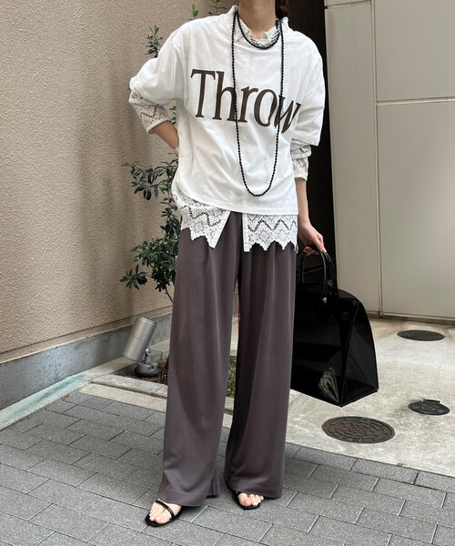 DouDou パンツ サンドウォッシュモダールパンツ レディース