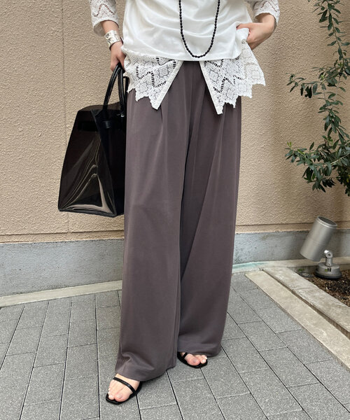 DouDou パンツ サンドウォッシュモダールパンツ レディース