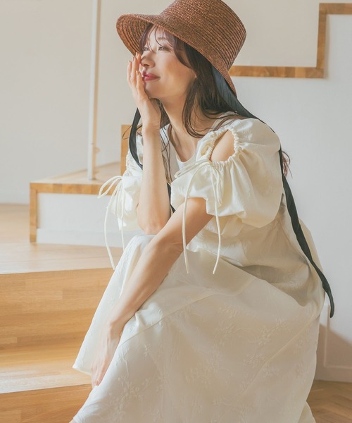 シャルミエール　お菓子の家柄ワンピース mysty woman ワンピース 「追加1」パワショルジャガード