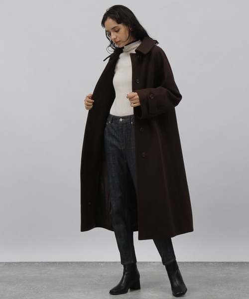 「LAKOLE」 ステンカラーコート MEDIUM ライトベージュ レディース_画像8