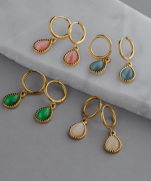 abaskdesign（アバスクデザイン） ピアス 金属アレルギー対応 天然石