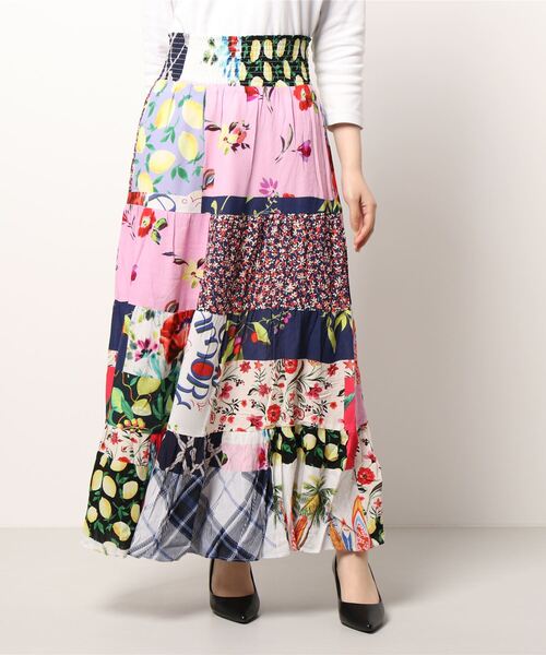 [Desigual] длинная юбка M белый женский 