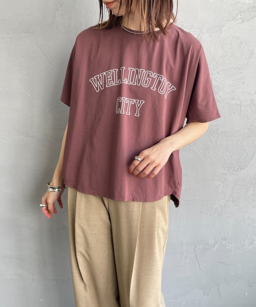 tシャツ 「MICA＆DEAL/マイカアンドディール」 別注 WELLINGTOY CITY ロゴプリントTシャツ レディース MICA&DEAL tシャツ 「MICA＆DEAL/マイカアンドディール」 別注