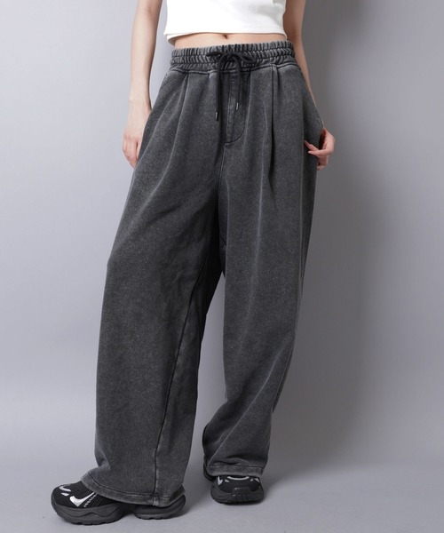 SPINNS（スピンズ） パンツ スウェットワイドパンツ/2タックデザイン