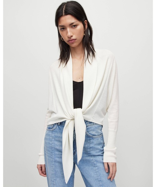 「ALLSAINTS」 ニットカーディガン X-SMALL ホワイト レディース_画像3